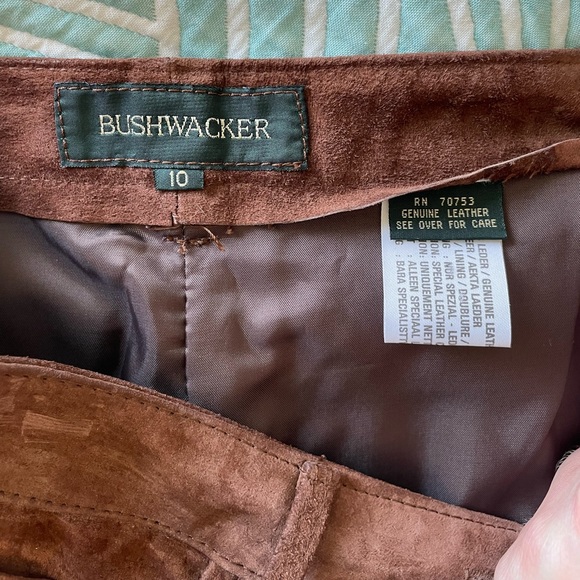 Size 10 Bushwhacker Vintage Brown Leather Straight Leg Pants - Picture 7 of 17